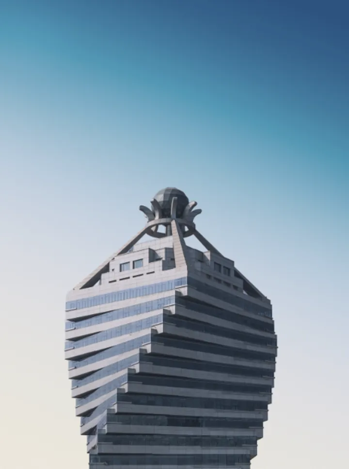 光影下的立体建筑