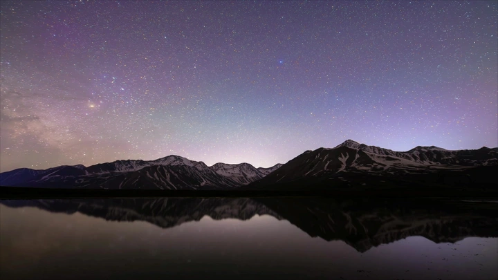 雪山星空银河