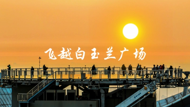 飞越上海白玉兰广场(航拍)