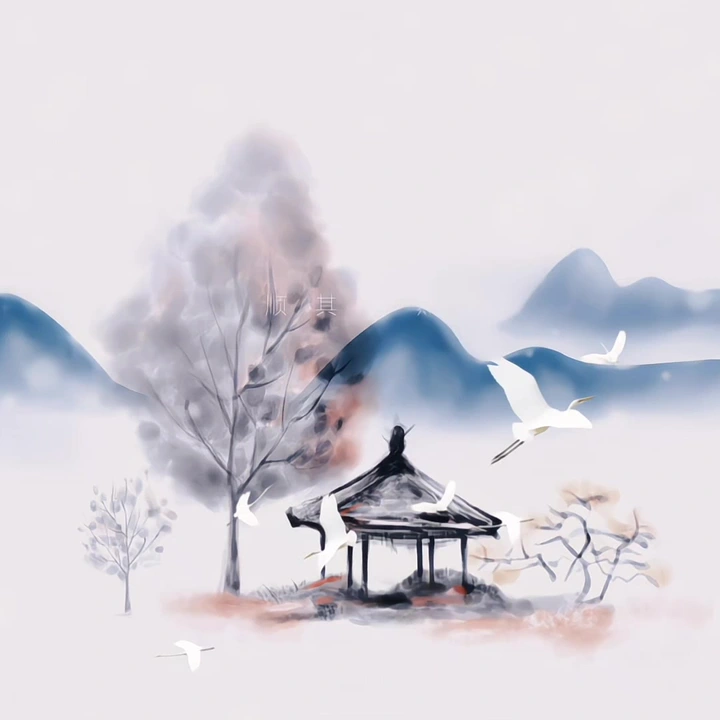 雪境里的白鹤