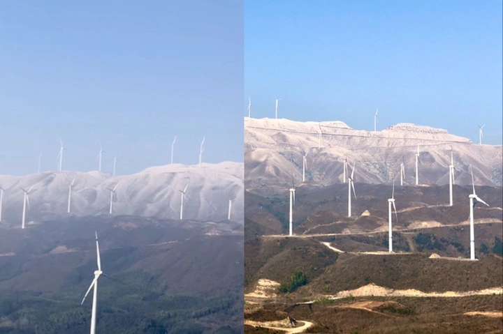 冰封摩天岭风电场