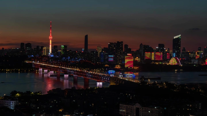 长江大桥晚霞