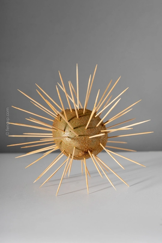 一个球和一个星burst的雕塑