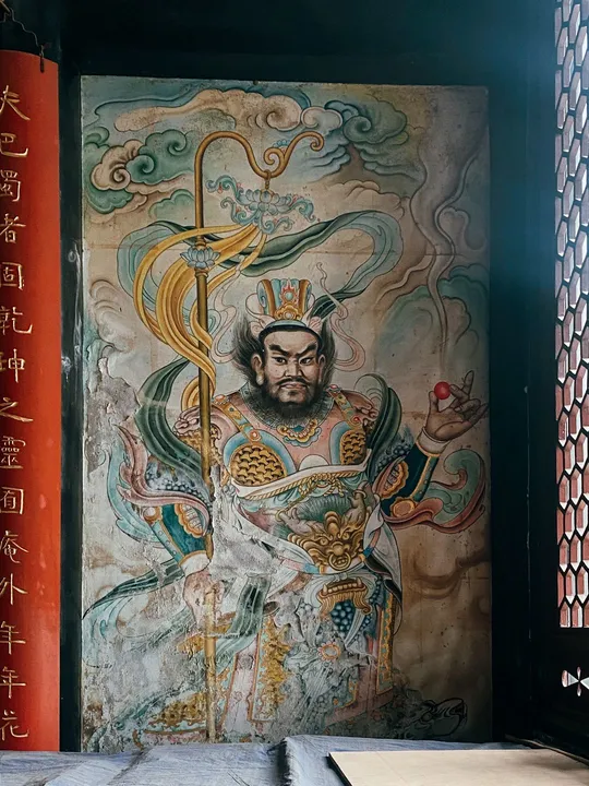 墙上的一幅大型壁画