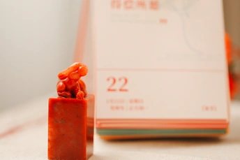 一小包橙子和一只红色的狗在桌子上