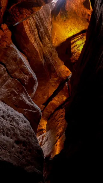 sunlight shines light on the walls of a cave in a 