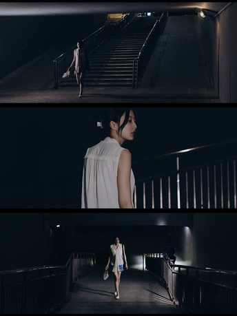 穿白裙子的男人和穿白裙子的女人正在走