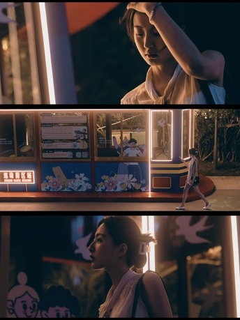 一个人站在视频游戏投影仪前的一个场景