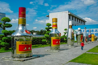 一瓶大容量酒精饮料放在公园中央