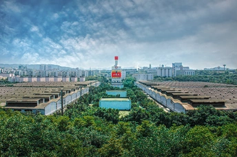 前景有建筑和树木的大型场地