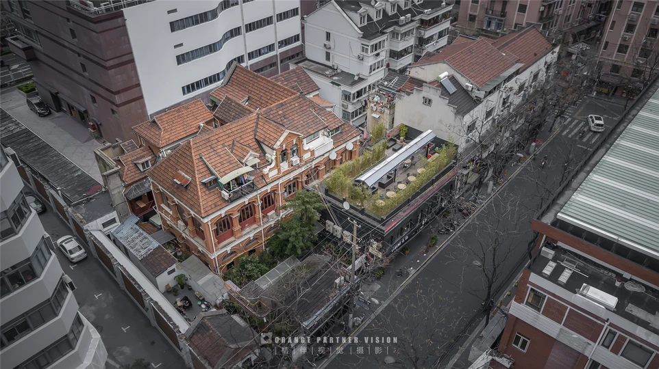 城市的高楼大厦 aerial view