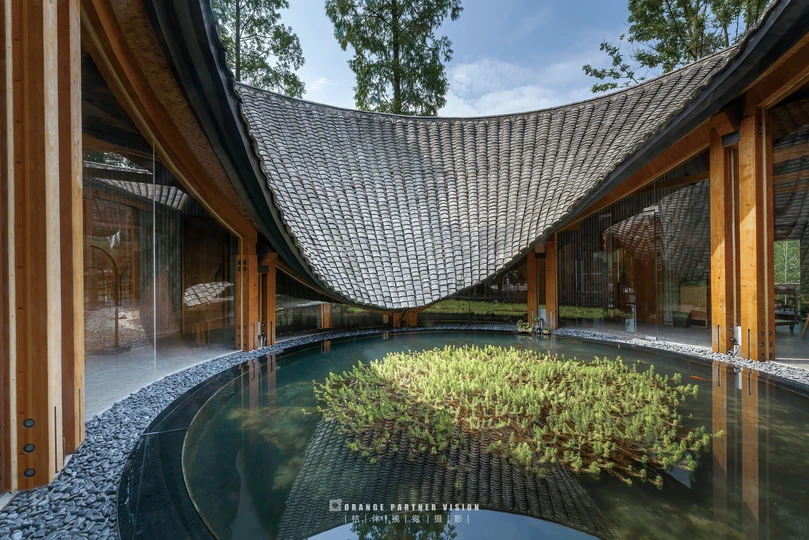 从庭院看到的房子图片