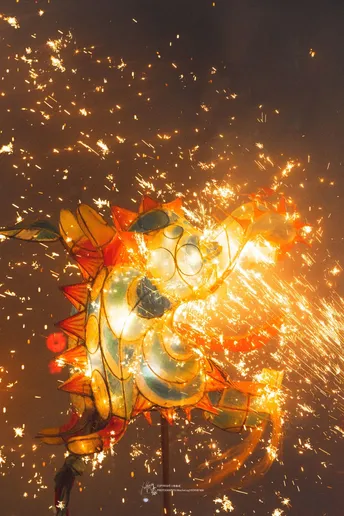 烟花在节日期间照亮了天空