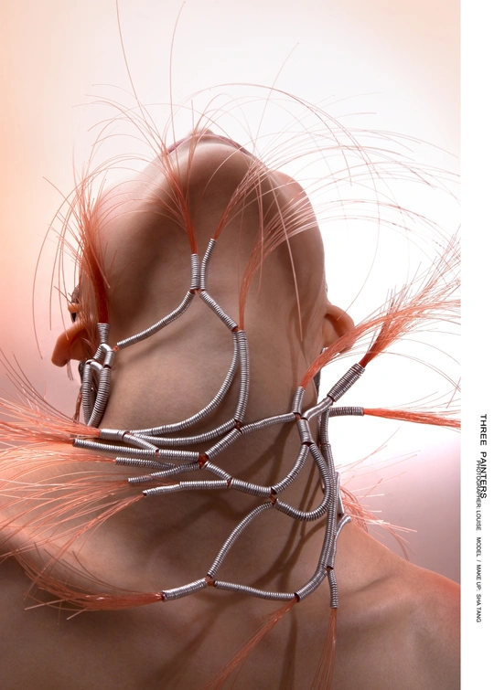 女性颈部和头部的3D渲染