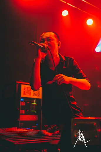 图片可能包含人、舞台上、演奏乐器、夜晚和音乐会。