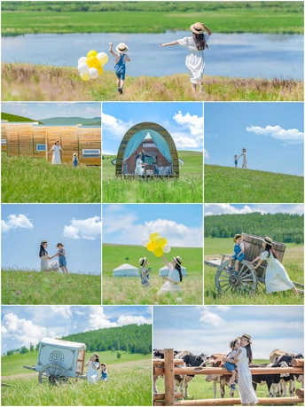 农场里人们的照片拼贴