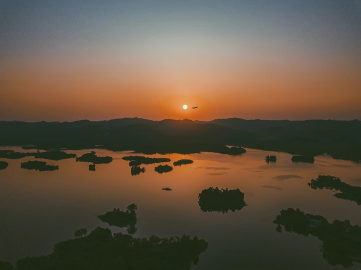 三岔湖日落