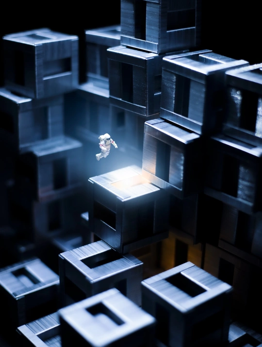 立方体建筑的三维艺术