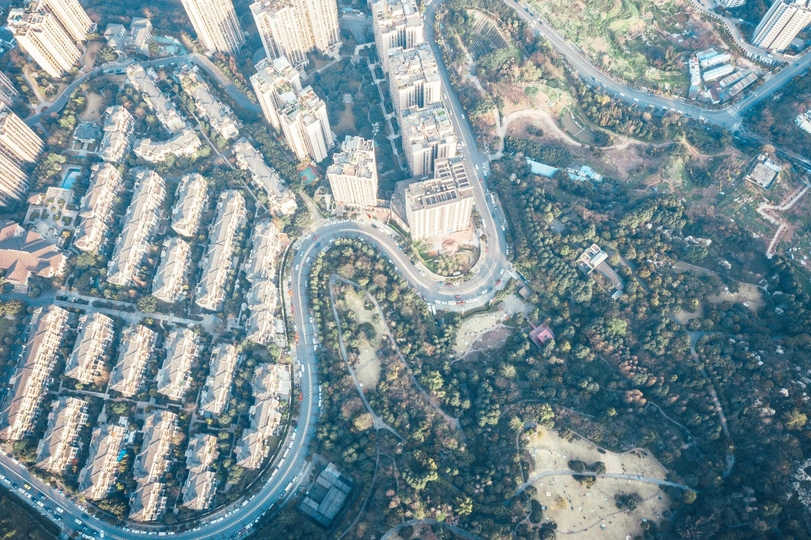 空中城市的航拍照片