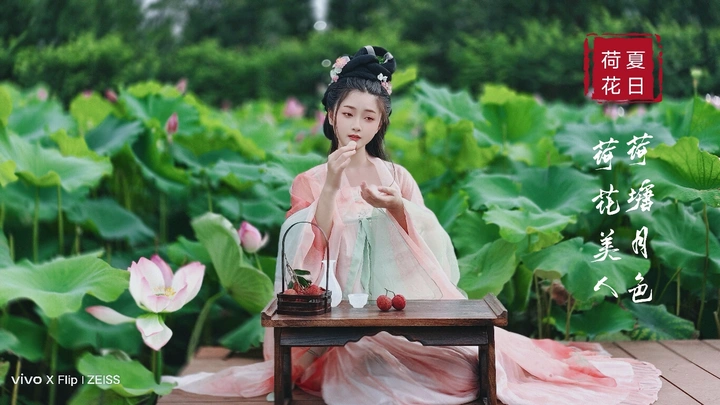 夏日荷花人像