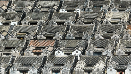 城市中的古建筑屋顶