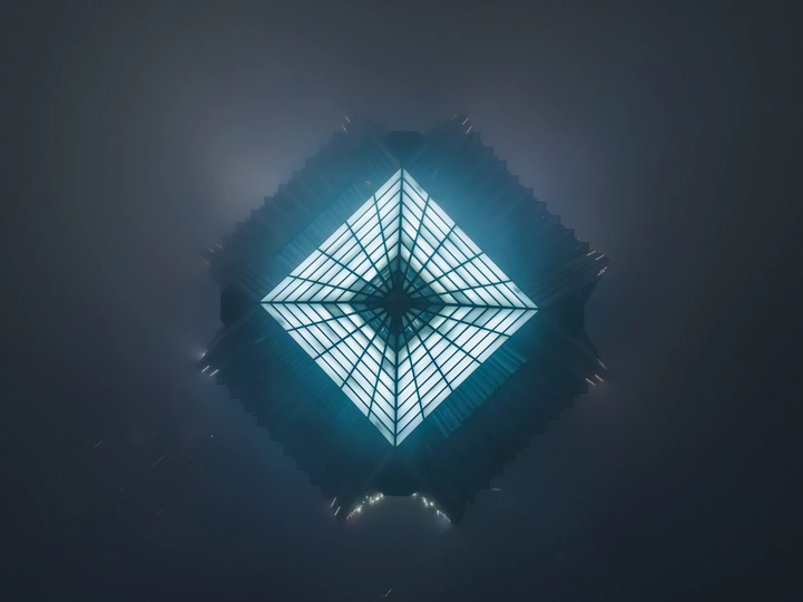 室内有一把蓝色的伞