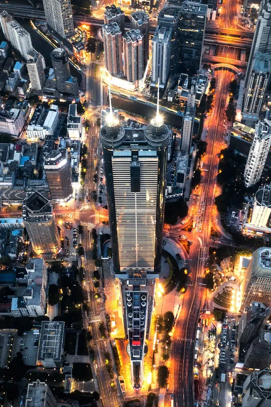 城市夜景天际线