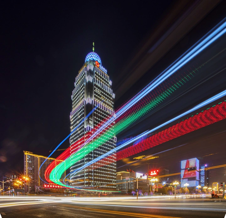 美丽的临沂夜景。