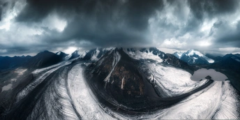 雪山上空的云朵 从空中俯瞰