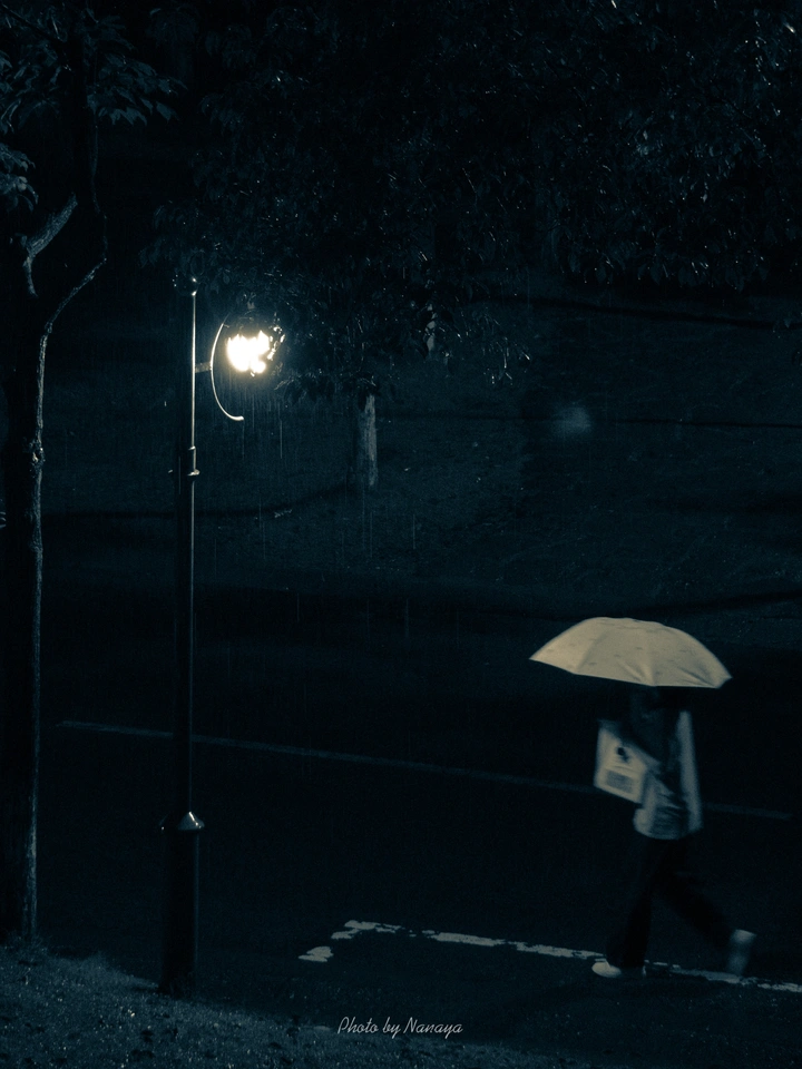 雨中的人