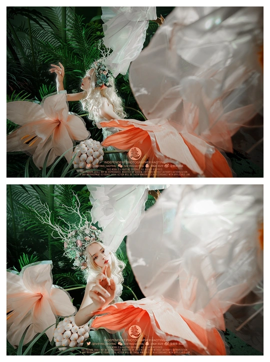 一位穿着裙子的女士的画像