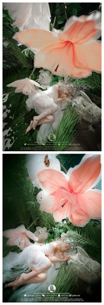 一幅穿着花裙子的女人像