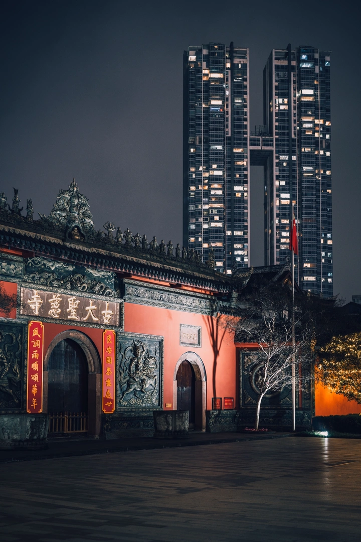 成都大慈寺古今同框