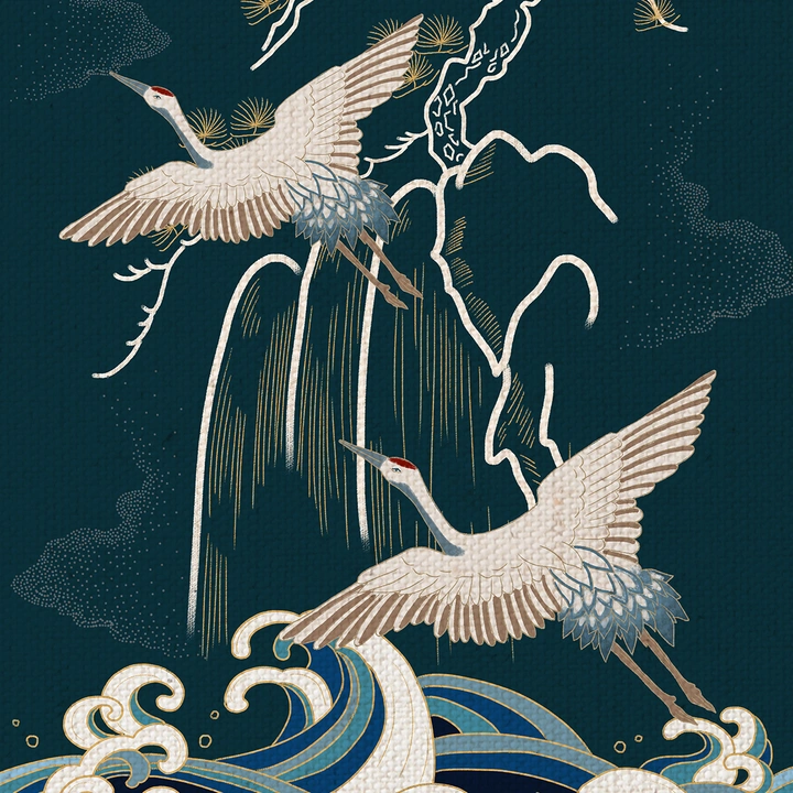 国潮中国风之仙鹤插画