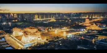 夜晚的大城市 aerial view