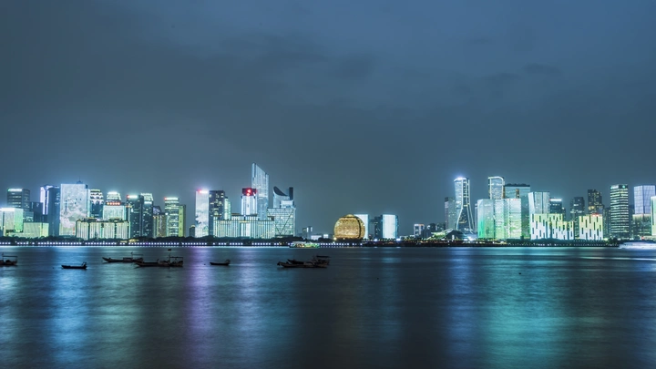 建党百年，杭州钱江新城灯光秀