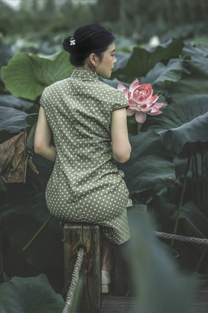 《荷花人像》