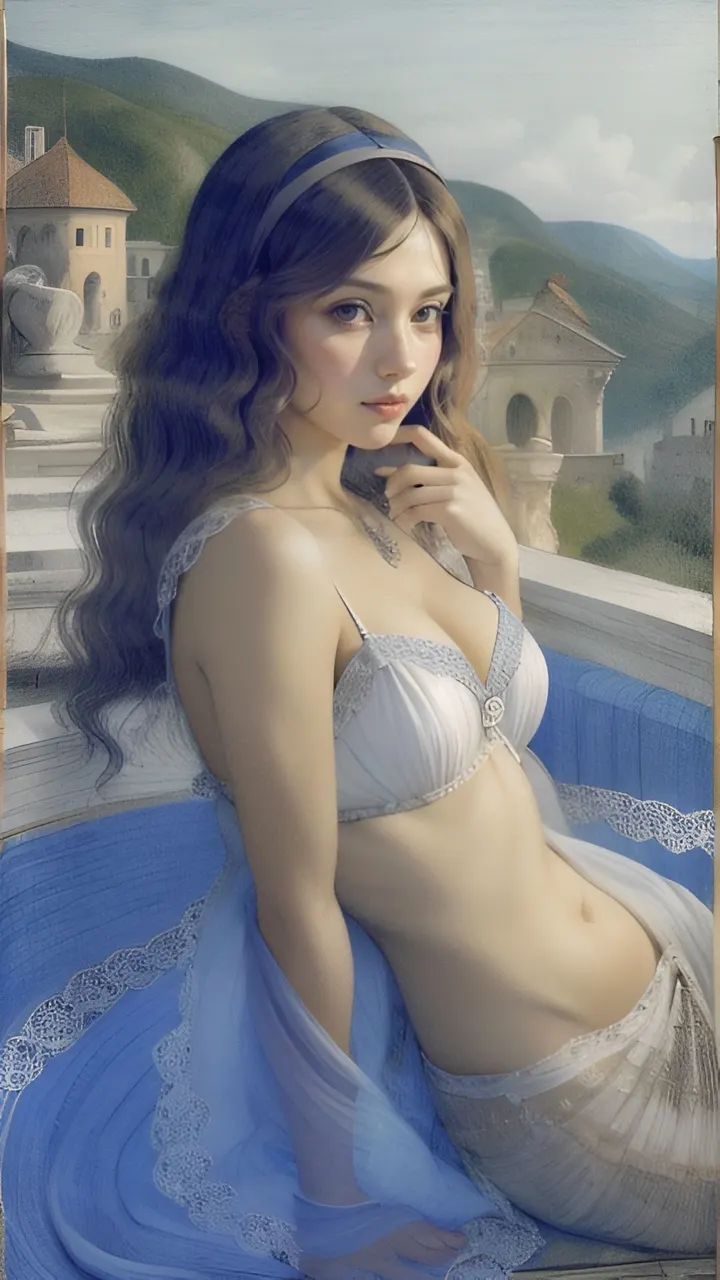 三张AI古典人像油画