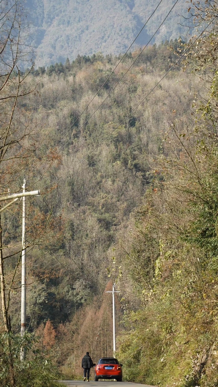 山，人，车