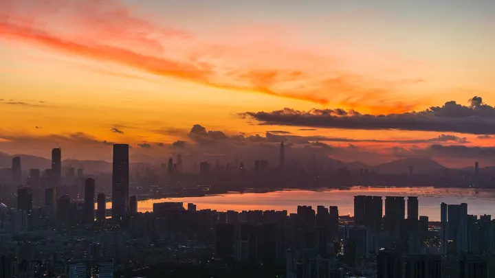 深圳湾朝霞