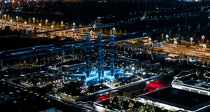 夜晚的大城市 aerial view
