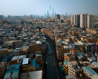 城市景观 高楼大厦和河流