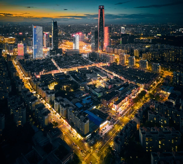 夜晚的城市夜景