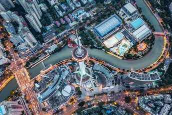 夜晚的城市 aerial photo