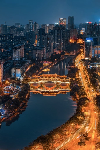 夜晚的城市夜景