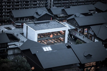 夜晚的城市 aerial view