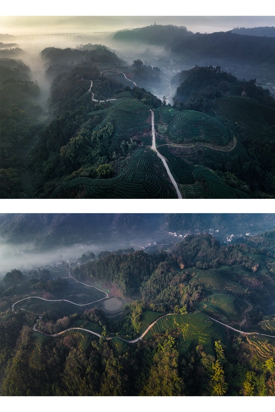 山脉、河流、山谷和公路的风景画