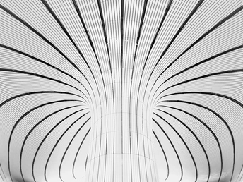 黑色背景上的白色线条构成的抽象设计