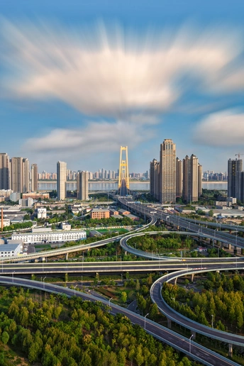 一座由桥梁和建筑物组成的大城市