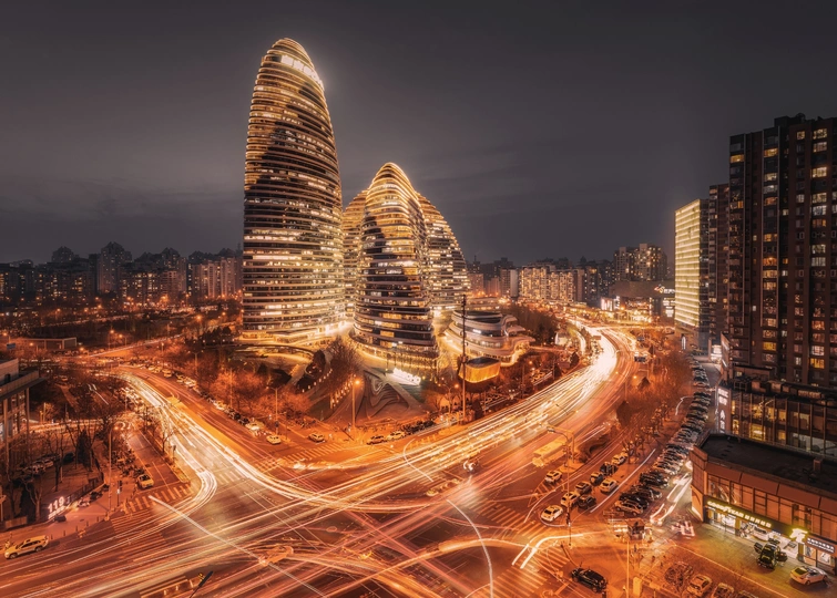 夜晚的城市照片